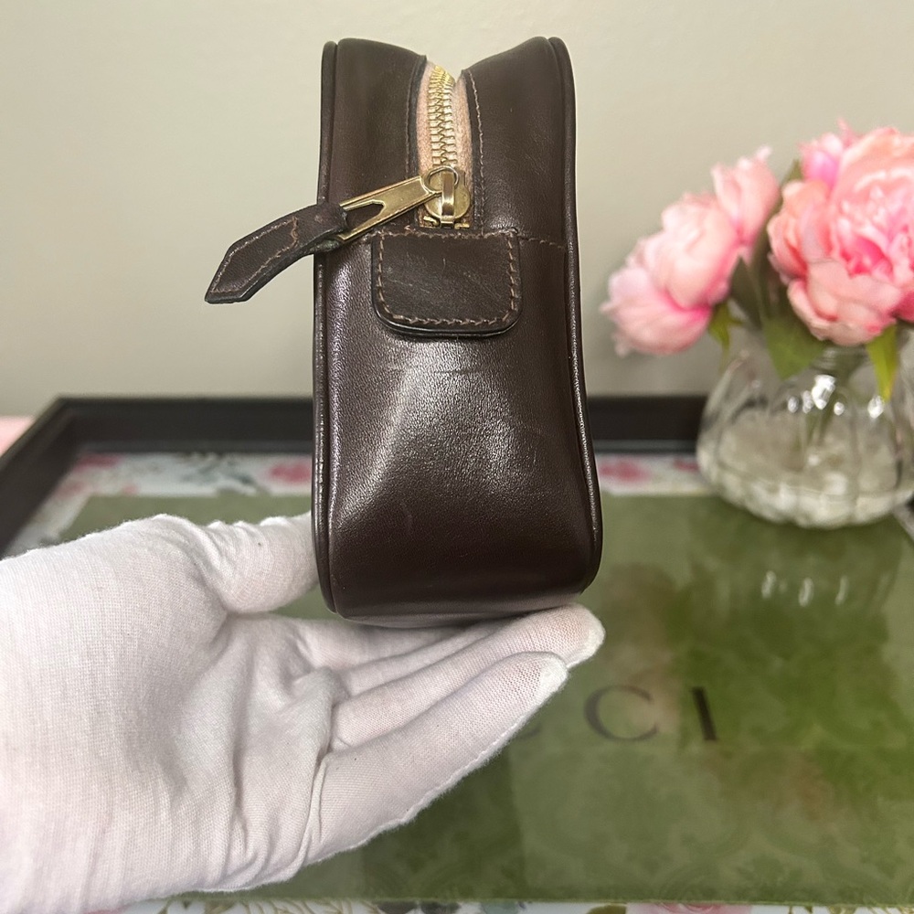 Gucci Vintage Sherry Line Dopp Kit Toiletry Rich Chocolate - Picture 5 of 11